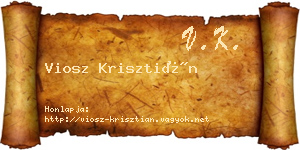 Viosz Krisztián névjegykártya